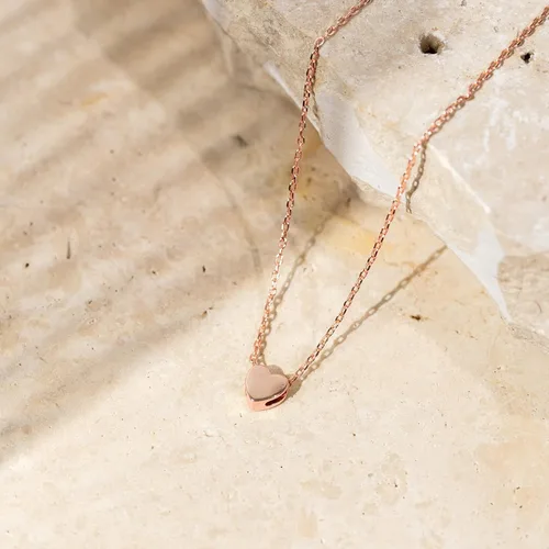 Miniatura 25 de PAVOI Collar de corazón chapado en oro de 14 quilates con circonita cúbica Bonitos collares con colgante de amor delicado para mujer