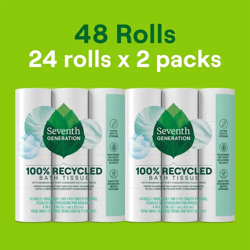 Miniatura 3 de Seventh Generation rollos de papel para baño, 24 unidades (paquete de 2)