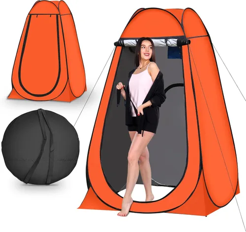 Miniatura 10 de Carpa portátil emergente de privacidad, carpa para baño al aire libre, inodoro, regadera, campamento, espaciosa, para senderismo, playa, pícnic