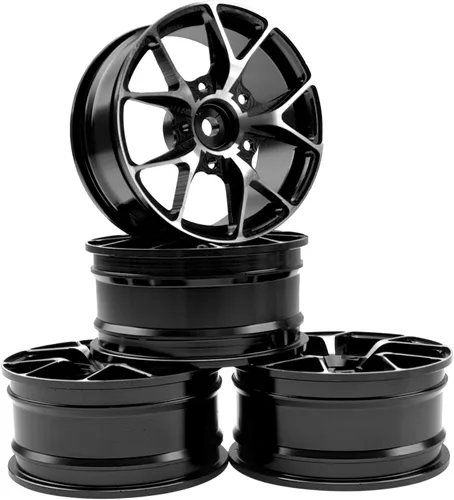 Miniatura 3 de ShareGoo - Llantas de metal – Bujes hexagonales de 0.472 in, llantas de rueda RC Drift On-Road Racing Touring 1/10, compatibles con HSP, Tamiya