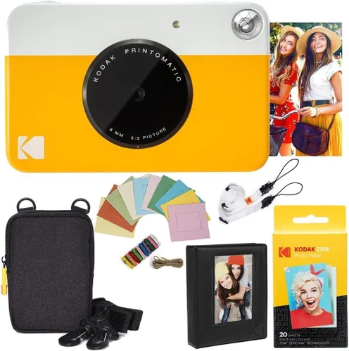 Miniatura 5 de Kodak Printomatic - Paquete de cámara instantánea (20 hojas), papel Zink (negro) - Estuche - Álbum de fotos - Marcos para colgar.