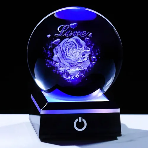 Miniatura 11 de Bola de cristal 3D, tortuga marina, regalos para mujeres y hombres, adorno de globo de nieve con base LED, luz nocturna, figuras de decoración