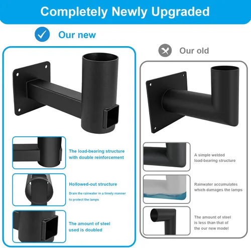 Miniatura 2 de Soporte de pared de 90 grados, soporte en forma de L, adaptador de espiga para luces de ajuste deslizante, soporte de pared ajustable, ángulo