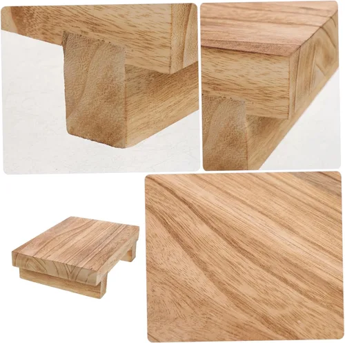 Miniatura 6 de Tofficu Elevador de madera para encimera de cocina, taburetes pequeños para decoración taburete de pie para sala de estar