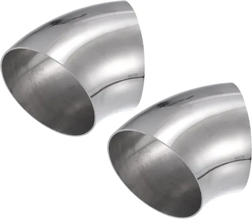 Miniatura 8 de X AUTOHAUX 2 piezas OD 1.5 pulgadas 45 grados SS304 tubo de acero inoxidable curvado para tubo de codo de escape para sistema de escape modificado