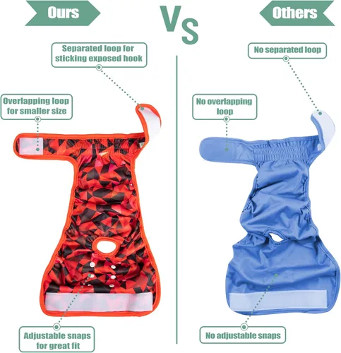 Miniatura 3 de wegreeco Pañales lavables para perra hembra, pañales reutilizables altamente absorbentes para perra en período de calor, paquete de 3