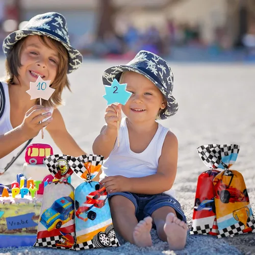 Miniatura 5 de Spiareal 100 bolsas de regalo de celofán para fiestas, bolsas de regalo de celofán, bolsas de dulces con corbatas para niños, 1 unidad