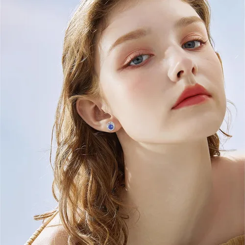 Miniatura 2 de Aretes de piedra natural de plata de ley con forma de abrazofiligrana, joyería de regalo de Navidad para mujeres y niñas