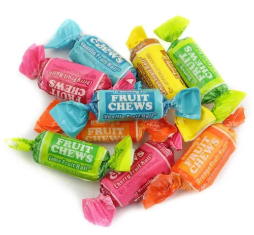 Masticables de Frutas - Bolsa de 1 Libra - Dulces Surtidos - Masticables, Afrutados y Deliciosos - Cereza, Limón, Lima, Naranja y Vainilla - QUEEN
