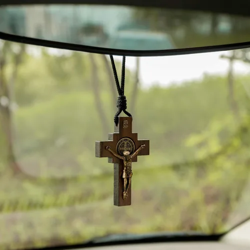 Miniatura 6 de Intercession Rosario del espejo retrovisor del coche (crucifijo de San Benedicto)