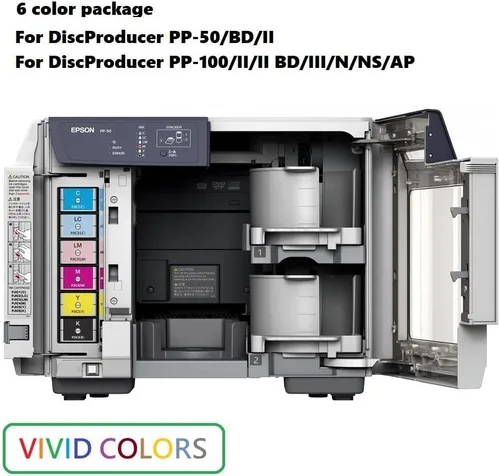 Miniatura 4 de Digital Epson C13S02A9901 - Juego de cartuchos de tinta de 6 colores (cian, amarillo, magenta, negro, cian claro, magenta claro) para DiscProducer