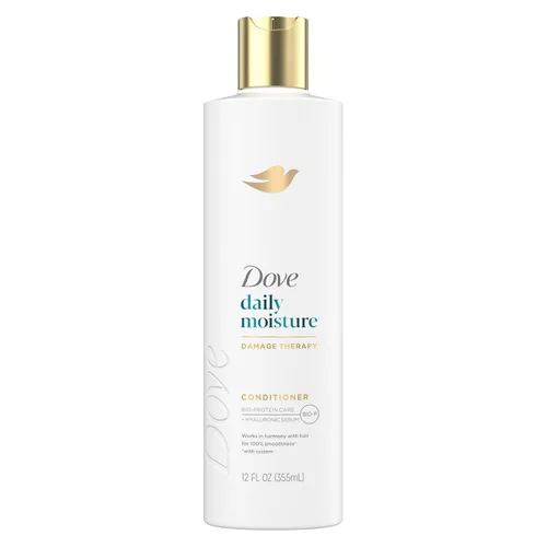 Dove Acondicionador diario de tratamiento de daños por humedad para cabello seco con tecnología de cuidado de bio-proteínas y suero hialurónico, 12