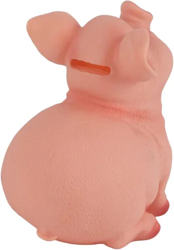 Miniatura 9 de Bonita alcancía con forma de cerdo, alcancía rosa, alcancía de animales, pequeña alcancía para niñas y niños, banco de ahorros de resina (M)