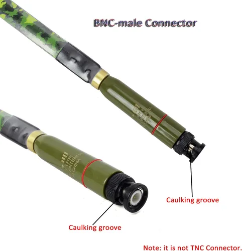 Miniatura 2 de HYS BNC CS Tactics Antenas plegables de doble banda 6.6 ft/27.6 in antena compatible con radio BNC portátil Cobra Midland Uniden de 144/430 Mhz Negro