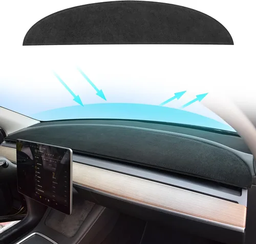 Miniatura 10 de MASHA - Funda para salpicadero para Tesla Model Y Juniper 2025-2026, almohadilla de salpicadero de franela compatible con el nuevo salpicadero
