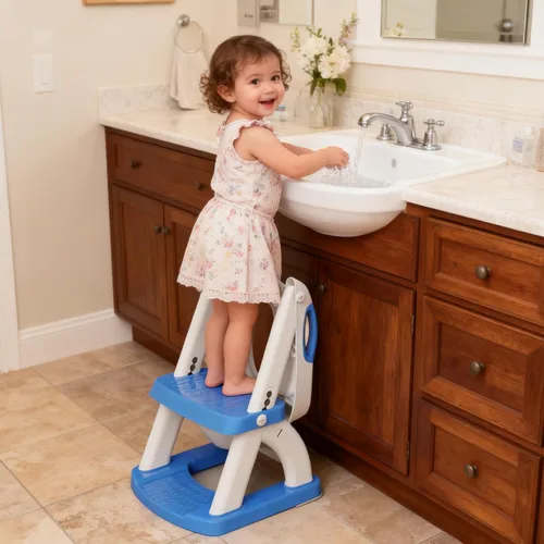 Miniatura 3 de Asiento de Entrenamiento para Ir al Baño, SKYROKU Inodoro de Entrenamiento con Escalón con Escalera, para Niños Niñas y Pequeños - Asiento