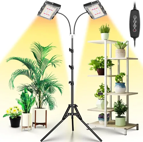 Miniatura 8 de LBW Luz de cultivo para plantas de interior, luz LED de escritorio de espectro completo, lámpara de cultivo pequeña con temporizador de 4 H/8H/12H