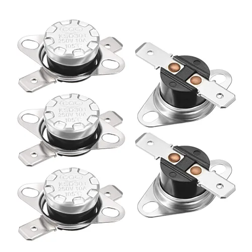 Miniatura 32 de uxcell KSD301 Termostato 32.0 °F/32 ° F 10 A Normalmente Cerrado N.C Ajuste Snap Disc Interruptor de temperatura para microondas, horno, cafeteras 2