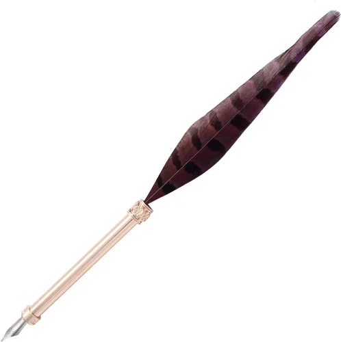 Miniatura 15 de Gullor Pluma de pluma vintage, pluma de inmersión de plumas naturales con caja de regalo, negro y marrón