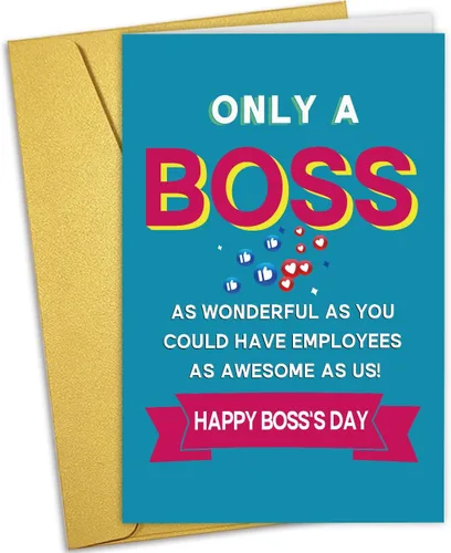 Miniatura 7 de Nchigedy Divertida tarjeta del día del jefe para hombres y mujeres, regalo humorístico del día del jefe para jefe, tarjeta de cumpleaños de jefe