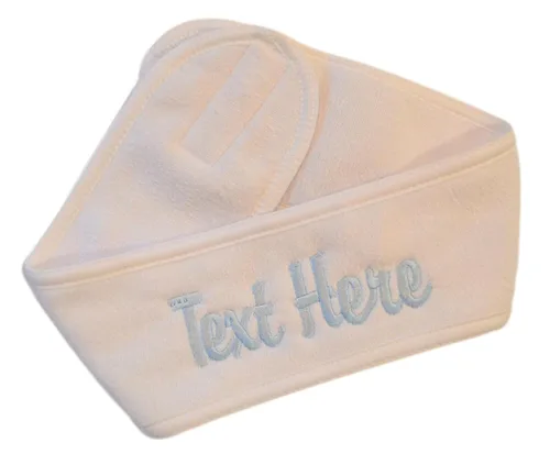 Miniatura 7 de Funny Girl Designs Diadema de spa personalizada bordada con texto personalizado de tu elección (negro)
