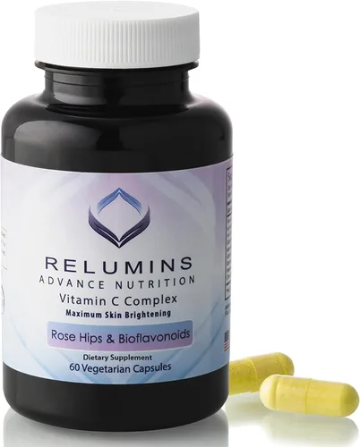 Relumins Advance Vitamina C - Complejo iluminador de la piel MAX con escaramujos y bioflavonoides - 180 cápsulas
