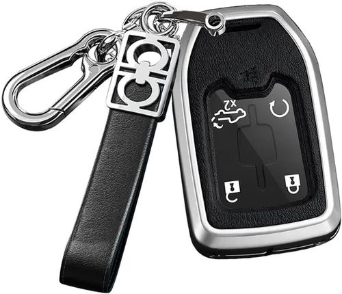 ontto Funda para llave de coche con llavero de metal y piel sintética para Chevrolet Silverado Fit para GMC Sierra 1500 2500HD 3500HD Terrain Acadia