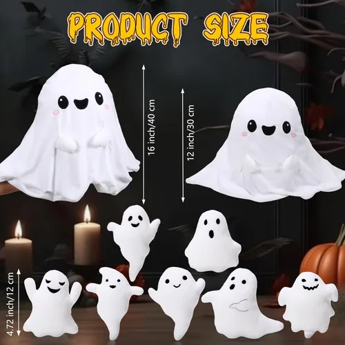 Miniatura 2 de Liliful Juego de juguetes de peluche fantasma de 16 pulgadas, almohada de peluche fantasma para mamá con 7 lindos bebés de felpa suaves