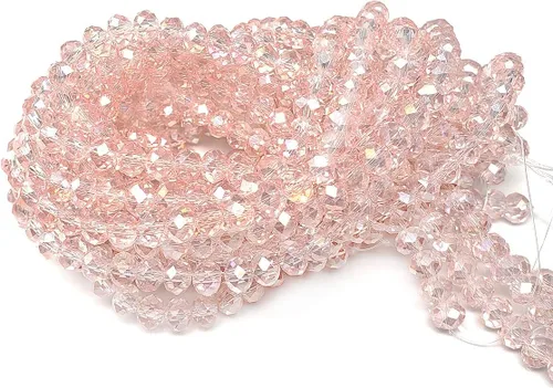 Miniatura 76 de Cuentas de vidrio Rondelle de 0.079 in para hacer joyas, cuentas espaciadoras de Briolette Crytal facetadas para pulseras, collares, aretes