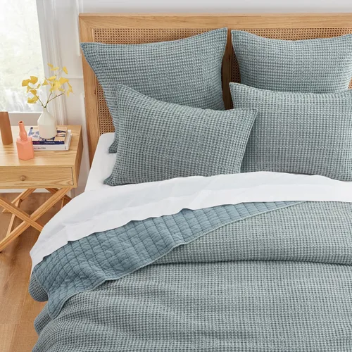Miniatura 76 de Levtex Home Mills Waffle - Juego de colcha King (122 x 106 pulgadas) con 2 fundas de almohada (36 x 20 pulgadas) - Rubor - Juego de colcha de Blush