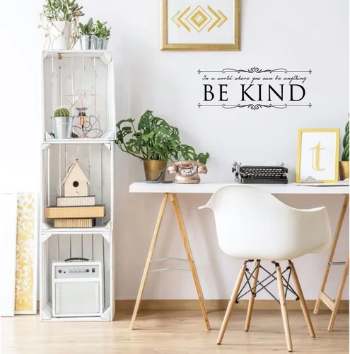 Miniatura 5 de Calcomanía de pared con cita de bondad "in A World Where You Can Be Anything Be Kind", decoración de vinilo para el hogar, escuela, oficina