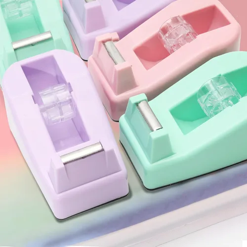 Miniatura 7 de Dispensador de cinta de escritorio resistente, accesorios de escritorio para oficina floral, dispensadores de cinta para oficina, base Púrpura