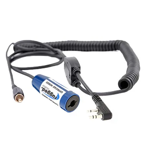 Rugged Radios MH-O-RCA-K - Arnés de cable para motocicleta todoterreno con puente de radio en línea para radios V3, RH5R, RDH, Baofeng y Kenwood