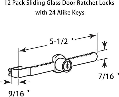 Miniatura 2 de Paquete de 12 candados para puerta corrediza de cristal con 24 llaves (con llave similar)