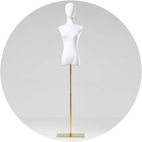 Adjustable Female Dress Form Mannequin Torso with Metal Stand, Armless Size M, White – Perfect for Clothing Store Display, Tailoring, Fashion Design