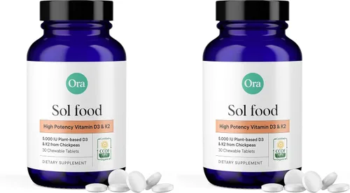 Miniatura 12 de Ora Organic Vitamina D3 5000IU + K2 – Vitamina D vegana de liquen y K2 de garbanzos para la salud ósea, apoyo inmunológico y estado de ánimo, máxima