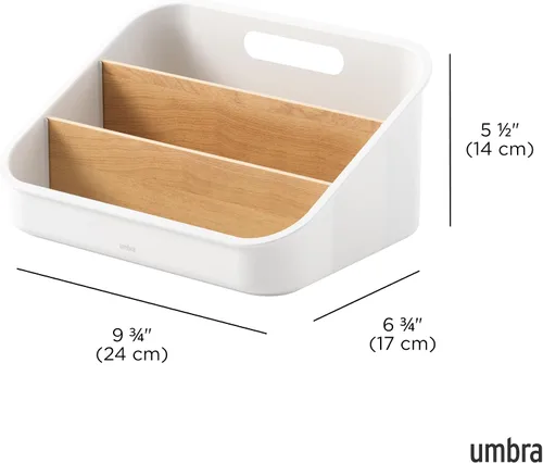 Miniatura 3 de Umbra Bellwood - Organizador de paquetes, bandeja dividida para ingredientes de despensa y otros artículos pequeños, hecho de plástico duradero