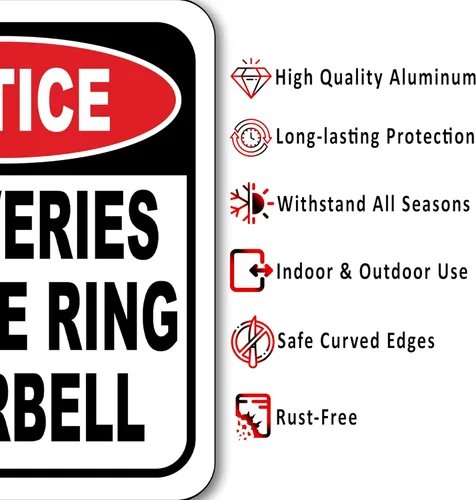 Miniatura 5 de Aviso Entregas Please Ring Doorbell - Letrero compuesto de aluminio de 8.5 x 10 pulgadas, instrucciones de entrega para mis paquetes, compuesto