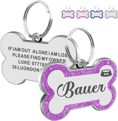 Miniatura 13 de Etiquetas para perros personalizadas para mascotas, etiquetas de nombre para perro, etiqueta para perro personalizada grabada con cualquier nombre