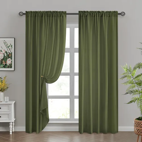 Miniatura 42 de HOMEIDEAS Cortinas Transparentes de Privacidad Blancas No Transparentes, 52 X 45 Pulgadas de Largo 2 Paneles Cortinas Transparentes Filtradoras