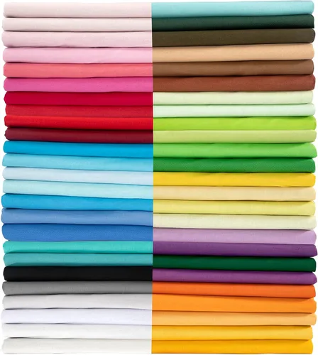 Miniatura 9 de Aubliss - Juego de 50 piezas de tela 100% algodón, hojas cuadradas de 20 x 20 cm, precortadas, estampadas con flores, suministros para costura