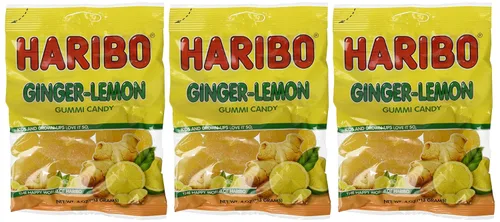 Miniatura 4 de Haribo Caramelo de goma de jengibre y limón 4 onzas cada uno (paquete de 3)