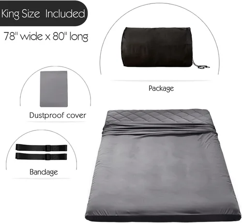 Miniatura 3 de MAXYOYO Colchón japonés de futón para piso tamaño King, cama de suelo para adultos, colchón plegable enrollable, cama de futón japonesa