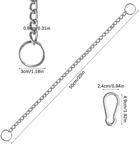 Miniatura 3 de YuCool Paquete de 2 collares de cadena para perros, collares de estrangulamiento de metal resistente, collar de entrenamiento de mascotas de acero