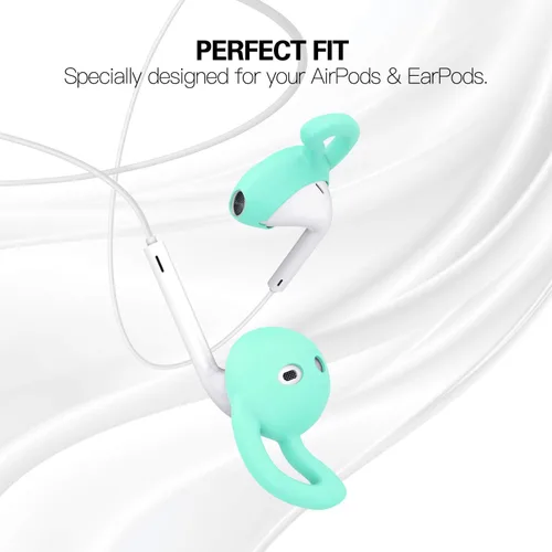 Miniatura 3 de 5 pares de almohadillas de silicona compatibles con AirPods 1 y 2, almohadillas antideslizantes y anticaídas de silicona suave para auriculares