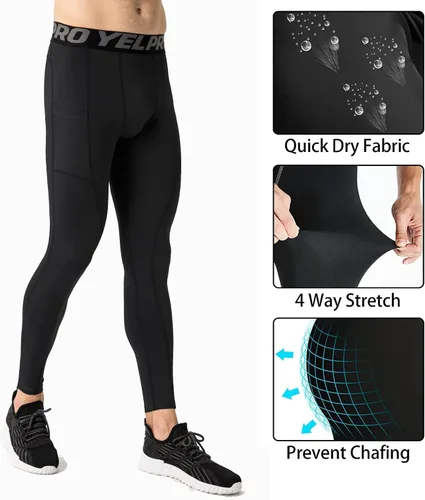 Miniatura 40 de SPVISE Pantalones de compresión para hombre, leggings para deportes, gimnasio, mallas atléticas frescas y secas, capa base para correr, fútbol