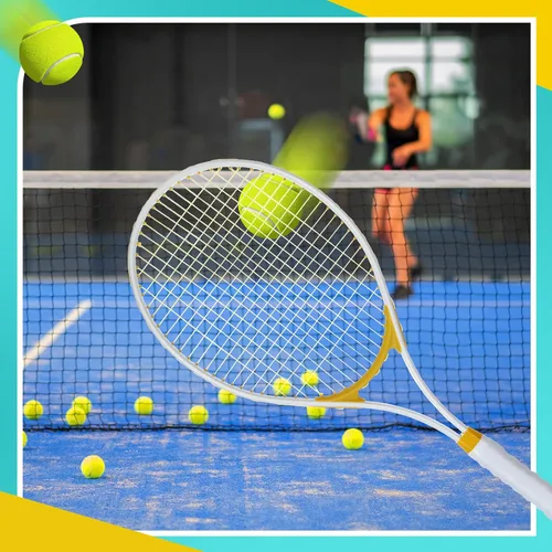 Miniatura 7 de Liliful 4 raquetas de tenis para adultos recreativas para 4 jugadores, raquetas de tenis de 27 pulgadas, raquetas de tenis ligeras a granel