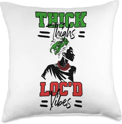 Miniatura 4 de Locs Afro Dreadlocks Love Natural Beauty Hair Locd Thick Thighs Loc'd Vibes Afro Hair - Almohada africana americana, 16 x 16 pulgadas, multicolor