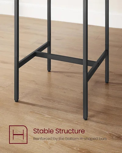 Miniatura 6 de VASAGLE - Juego de mesa de bar y sillas, mesa cuadrada con 2 taburetes, juego de pub para comedor para 2, ahorro de espacio para cocina, desayuno