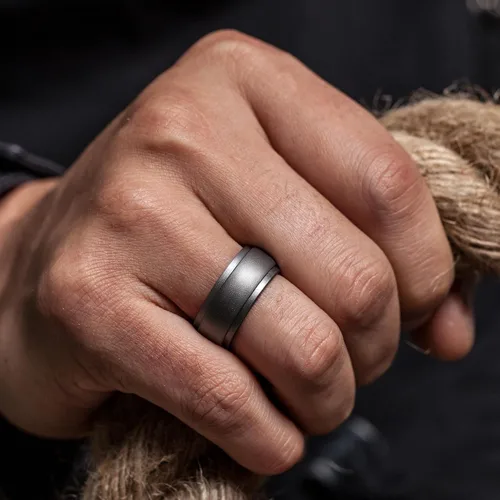 Miniatura 70 de ThunderFit Anillos de boda de silicona para hombre, 0.394 in de ancho y 0.098 in de grosor, paquete múltiple de variedad 1-7